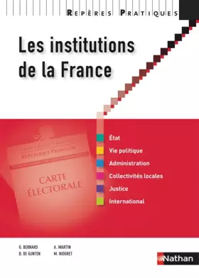 Couverture du produit · INSTITUTIONS DE LA FRANCE