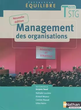 Couverture du produit · Management des organisations Tle STG