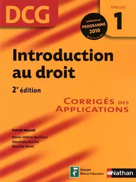 Couverture du produit · INTROD DROIT EPR 1 DCG CORRIGE