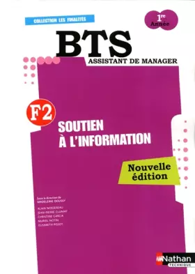 Couverture du produit · Finalité 2 - Soutien à l'information BTS 1re année