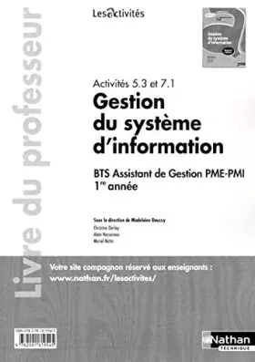 Couverture du produit · Activités 5.3 et 7.1 - Gestion du système d'information