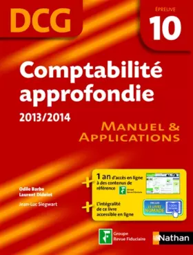 Couverture du produit · COMPTA APPROFONDIE EPR 10 DCG
