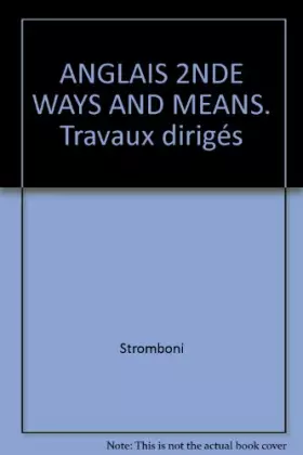 Couverture du produit · ways and means