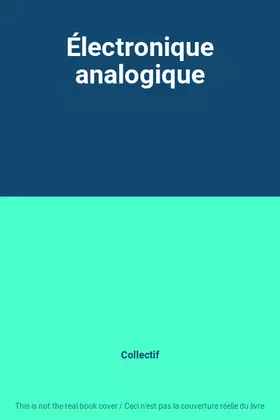 Couverture du produit · Électronique analogique