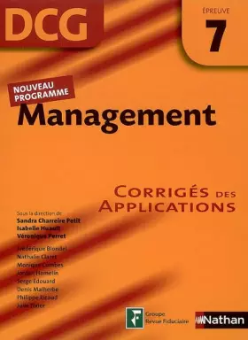 Couverture du produit · Management Epreuve 7 - DCG - Corrigés des applications