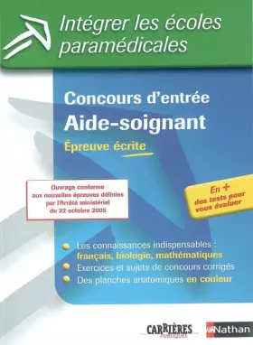 Couverture du produit · Concours d'entrée Aide-soignant : Epreuve écrite