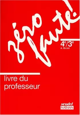 Couverture du produit · Zéro faute, niveau 2, professeur, édition 1992