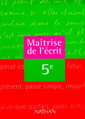 Couverture du produit · Maîtrise de l'écrit, 5e