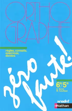 Couverture du produit · Zéro faute 6e / 5e