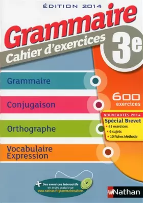 Couverture du produit · Grammaire 3e - Cahier d'exercices