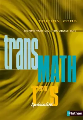 Couverture du produit · Math Tle S Spécialité : Programme 2002
