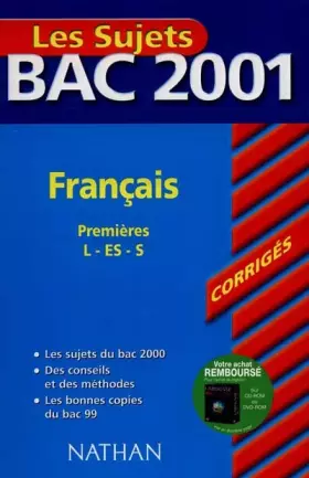 Couverture du produit · Bac 2001 : Français 1ère L ES S (sujets corrigés)