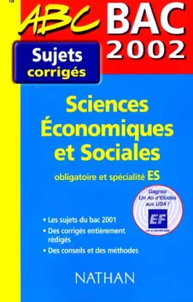 Couverture du produit · Bac 2002 Sciences économiques et sociales ES