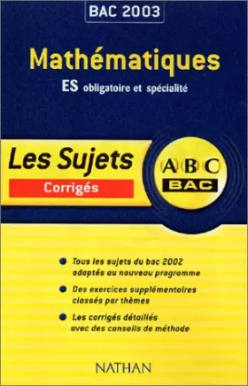 Couverture du produit · ABC Bac : Mathématiques, Bac ES
