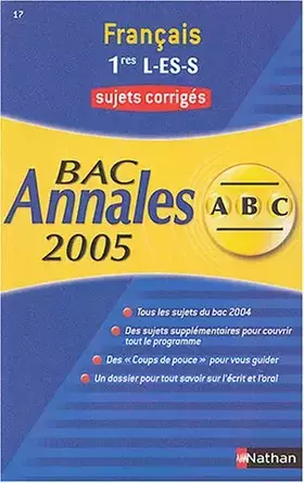 Couverture du produit · Français 1e L-ES-S : Sujets corrigés