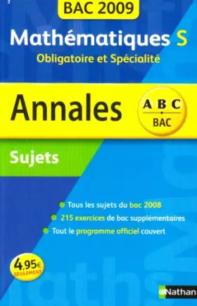 Couverture du produit · ANNAL 09 ABC BAC SUJ MATHS S