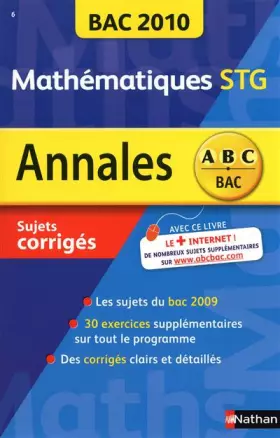 Couverture du produit · Mathématiques Tle STG: Sujets corrigés