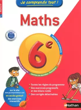 Couverture du produit · Je comprends tout ! Maths 6 e