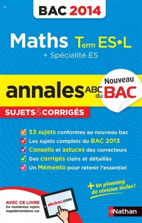 Couverture du produit · ANNALES BAC 2014 MATHS TERM ES