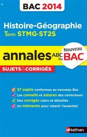 Couverture du produit · ANNALES BAC 2014 HIST/GEO STMG