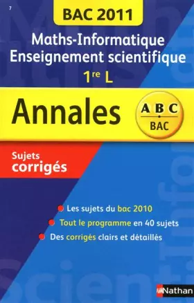 Couverture du produit · Maths-Informatique Enseignement scientifique 1re : Sujets corrigés