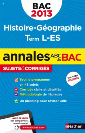 Couverture du produit · ANNALES BAC 2013 HISTOIRE/GEO