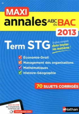 Couverture du produit · MAXI ANNALES BAC 2013 TERM STG