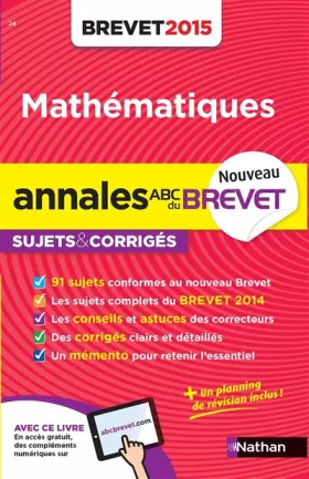 Couverture du produit · Annales ABC du BREVET 2015 Maths 3e