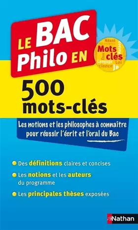Couverture du produit · Le BAC Philo en 500 mots-clés