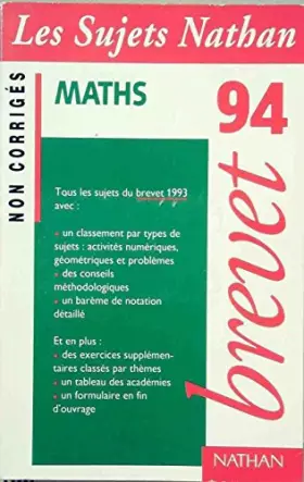 Couverture du produit · Maths brevet 94 / non corriges