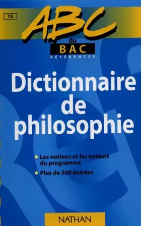 Couverture du produit · ABC du bac, dictionnaire de philosophie