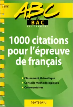 Couverture du produit · 1000 citations pour l'épreuve de français