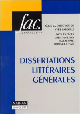 Couverture du produit · Dissertations littéraires générales