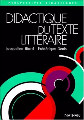 Couverture du produit · Didactique du texte littéraire : la séquence d'apprentissage