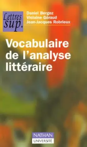 Couverture du produit · Vocabulaire de l'analyse littéraire