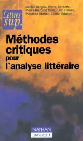 Couverture du produit · Méthodes critiques pour l'analyse littéraire