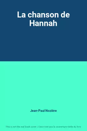Couverture du produit · La chanson de Hannah