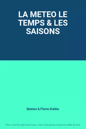 Couverture du produit · LA METEO LE TEMPS & LES SAISONS