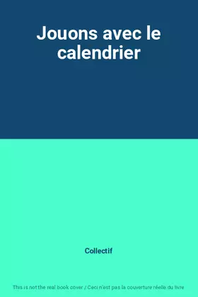 Couverture du produit · Jouons avec le calendrier