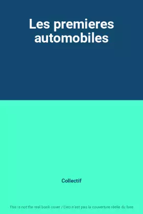 Couverture du produit · Les premieres automobiles