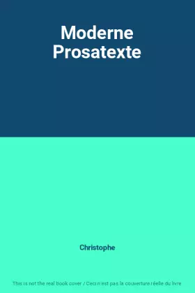 Couverture du produit · Moderne Prosatexte