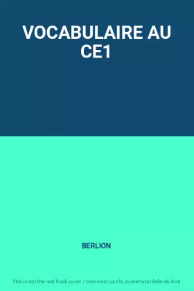 Couverture du produit · VOCABULAIRE AU CE1