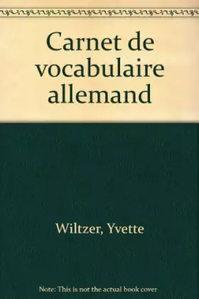 Couverture du produit · Carnet de vocabulaire allemand