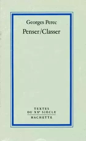 Couverture du produit · Penser, classer
