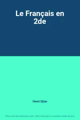 Couverture du produit · Le Français en 2de