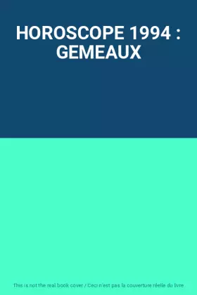 Couverture du produit · HOROSCOPE 1994 : GEMEAUX