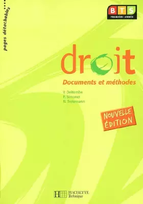 Couverture du produit · Droit documents et méthodes BTS, 1ère année : Livre de l'élève