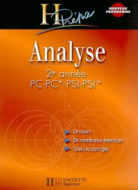 Couverture du produit · Analyse 2e année PC/PSI