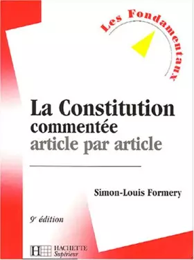 Couverture du produit · La Constitution commentée : Article par article
