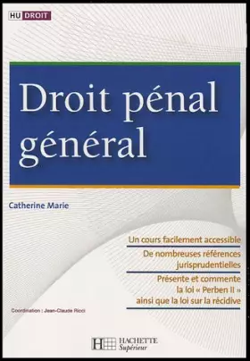 Couverture du produit · Droit pénal général